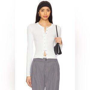 Women's White Snap Front Long Sleeve Top from Revolve